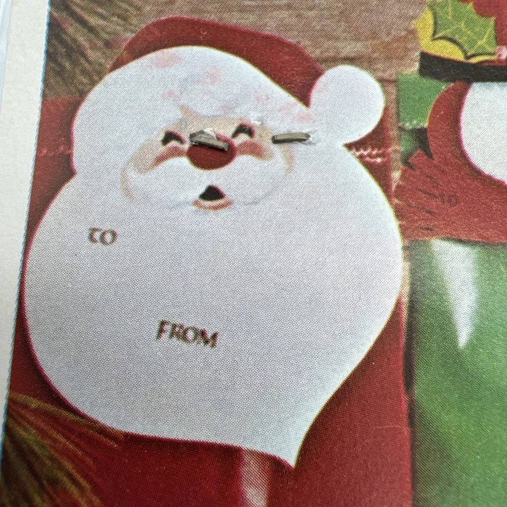 Vintage 60s Christmas Gift Paper Bags & Die Cut Tags Decoration by‎ Peck Set 4